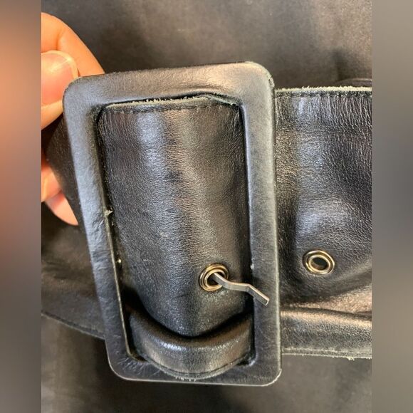 𝅺MACKAGE Leather Trimmed Back Pleated Trench - Picture 6 of 15